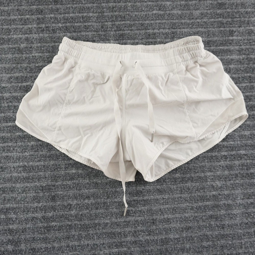 Lululemon Speed Up Running Shorts Womens 10 White Mesh Trim Athletic